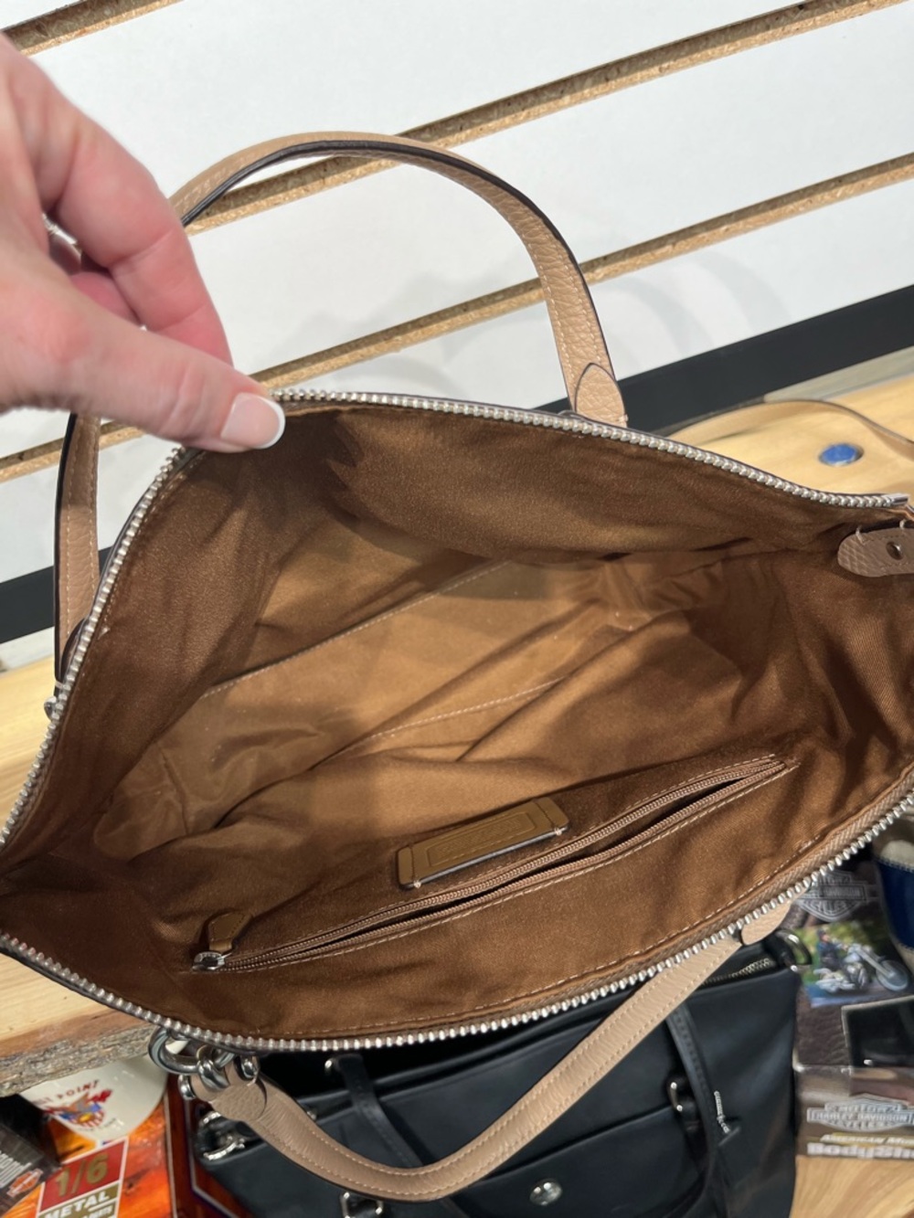 2021 Coach Kacey Leather Satchel– Beige/Tan – Style C6229 - Picture 8 of 11